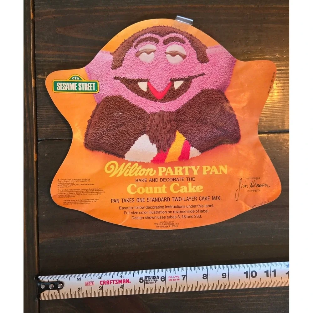 Vintage 1977 Wilton Sesame Street The Count Cake Pan 2105-2673 Muppets Aluminum‎